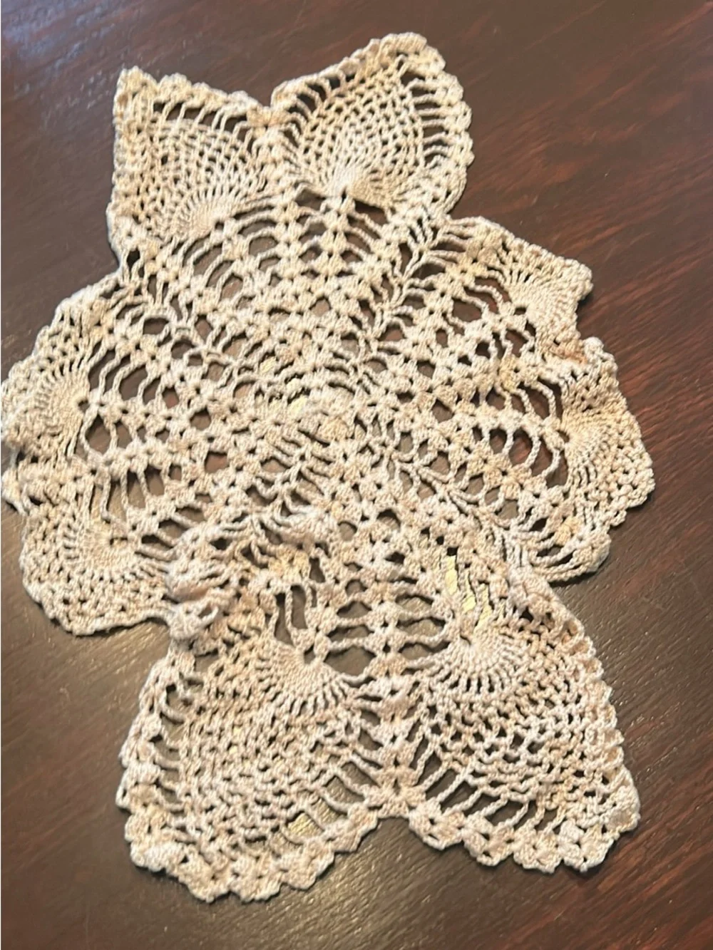 Handmade Crochet Doily in Cream - Classic Home Accent